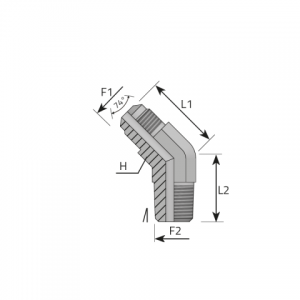 45° adjustable Adapter male JIC – male NPT. (QMJ..MN)